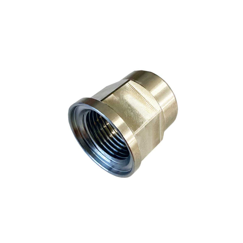 Brass fitting on a white background