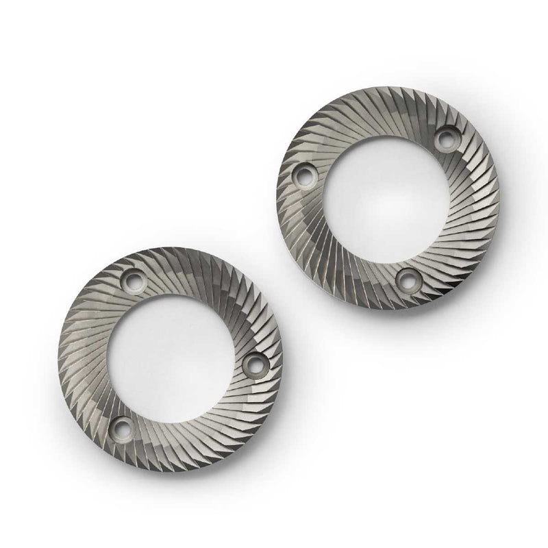 2 steel round ojects next to each other